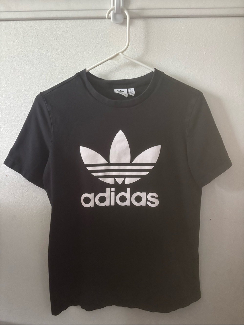 adidas Black Tee with White Trefoil Logo
